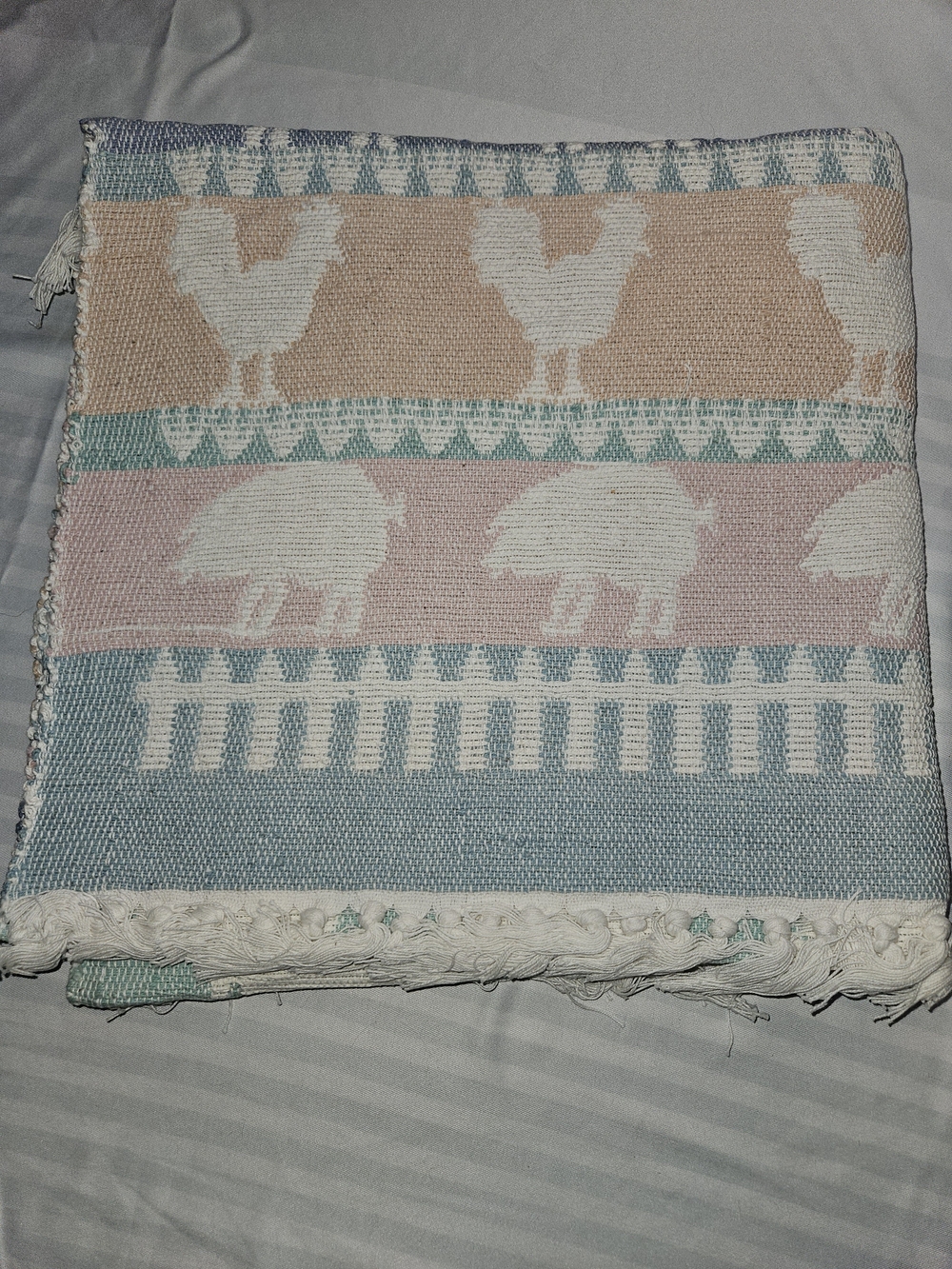 Hayim Vintage 1987 Pastel Barnyard Animal Rug